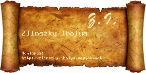 Zlinszky Ibolya névjegykártya